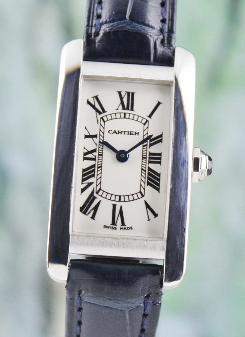 (image for) CARTIER TANK AMERICAINE LADY SIZE18K WHITE GOLD WATCH / 1713